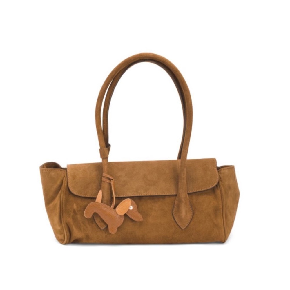 Divina Firenze Brown East West Brown Suede Bag